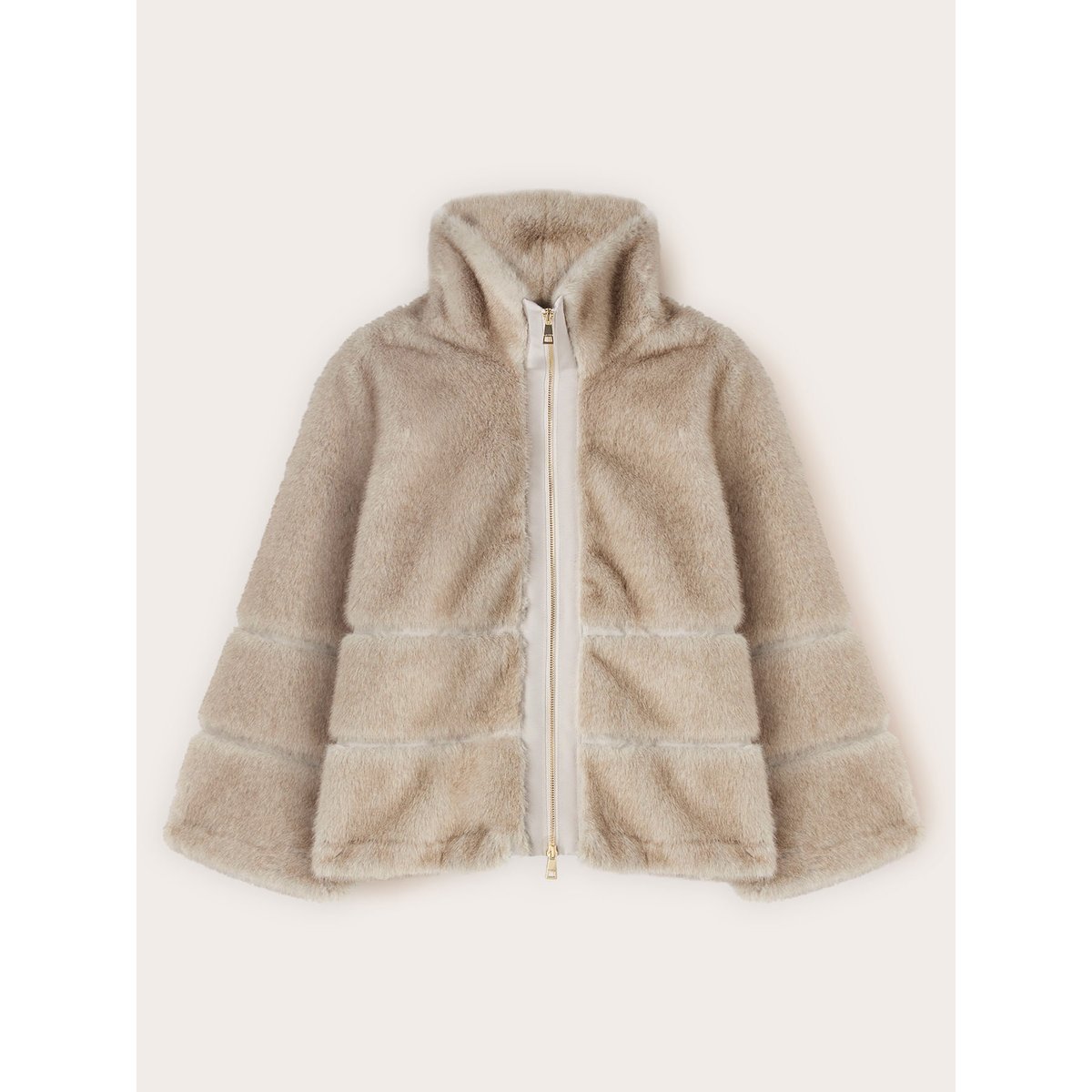 Veste effet teddy avec zip gris, MOTIVI