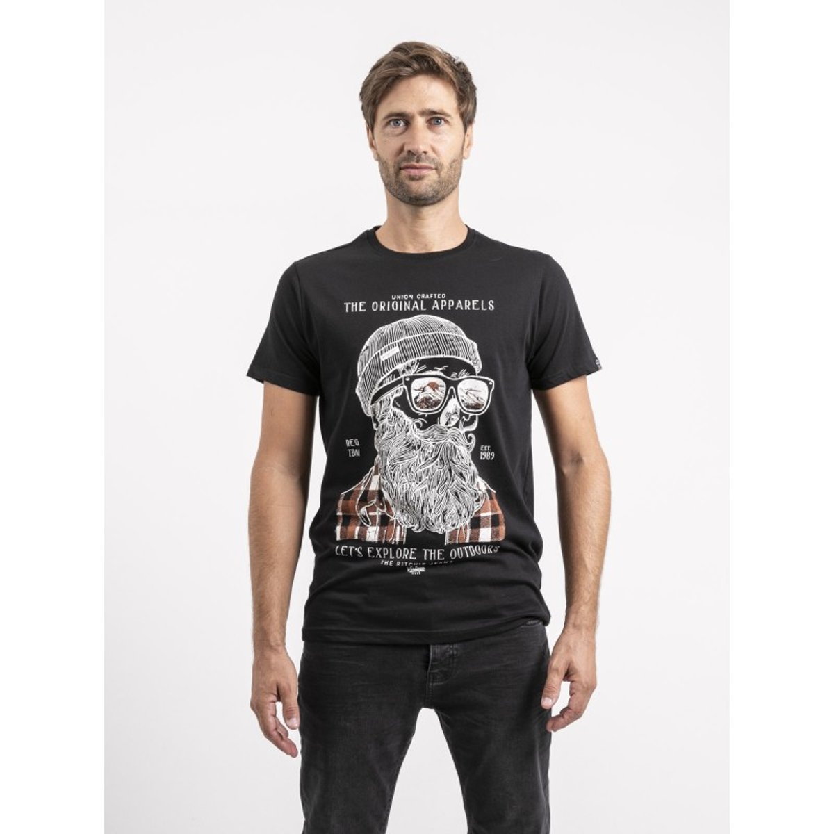 T-shirt Manches Courtes Pur Coton Jocolza noir, RITCHIE