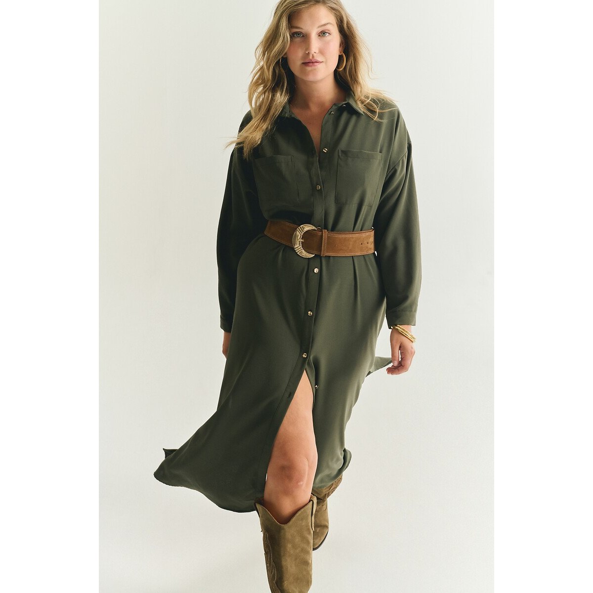 Ludivine Midi Dress khaki, ALMÉ