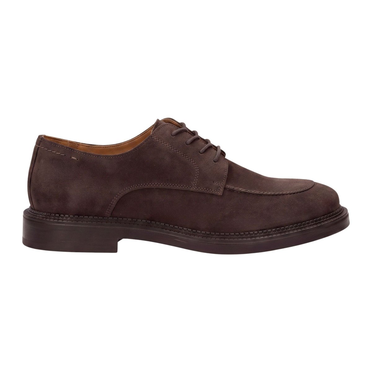 Derby gomme Pablo cuir daim marron, JULES & JENN