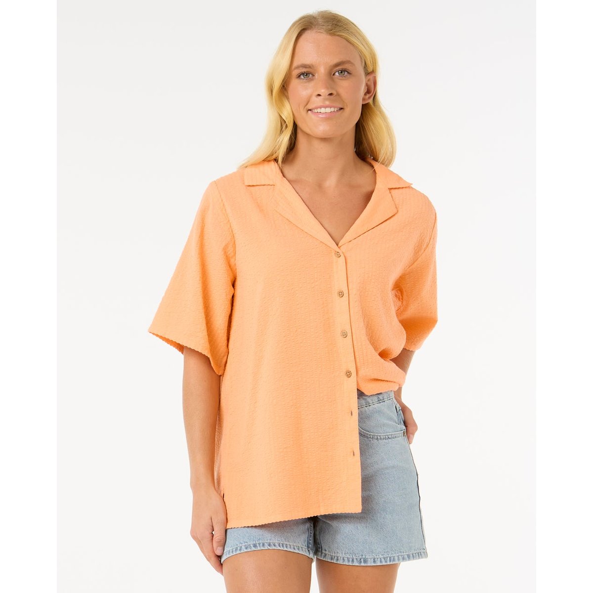 Chemise CALA VADELLA TEXTURED SHIRT orange, RIP CURL