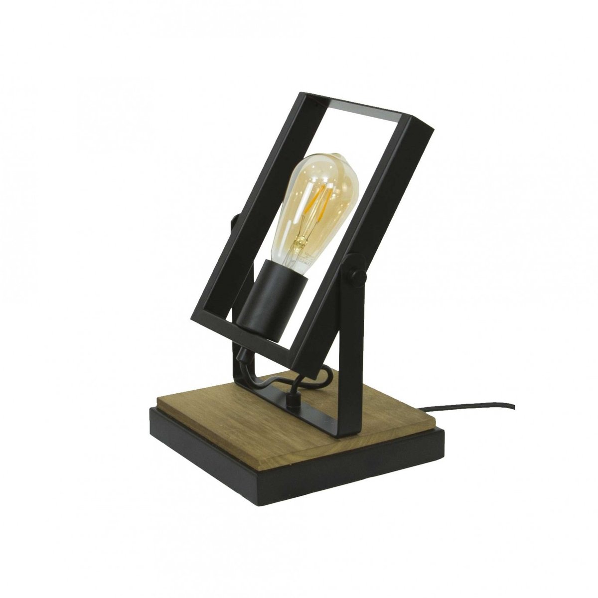 Lampe à poser en bois de hêtre et métal, NOOLI noir, C-CREATION