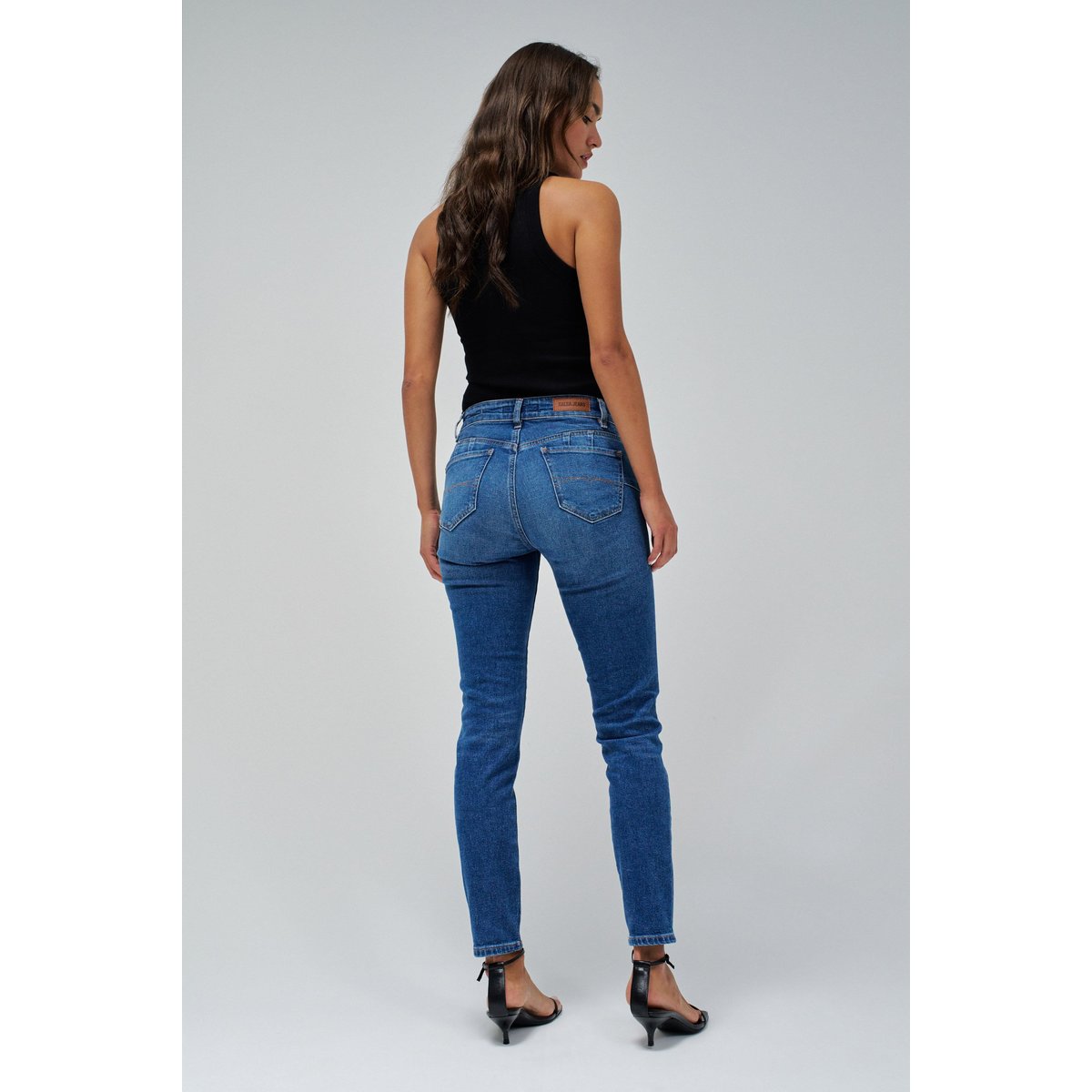 JEAN DESTINY PUSH UP CROPPED SKINNY bleu, SALSA JEANS
