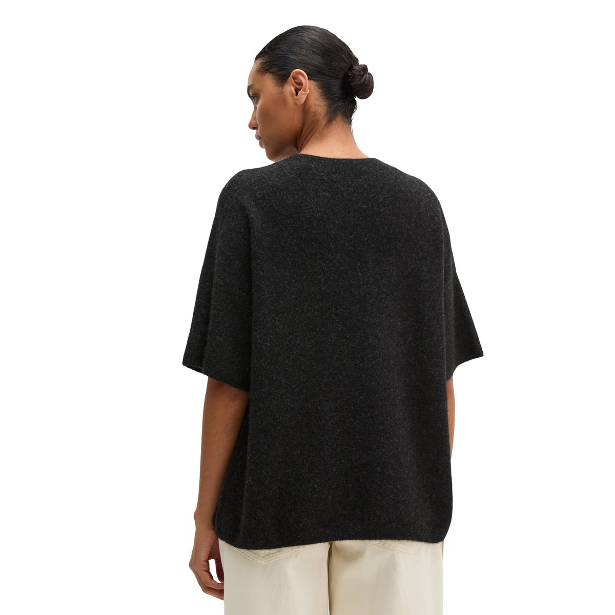 Pull en maille ample en un mélange doux de poils de yack et de laine d'alpaga gris, MARC O'POLO