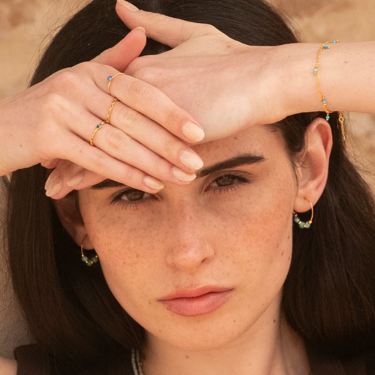 Bracelet doré tourmaline rose - milady bleu, CAROLINE NAJMAN