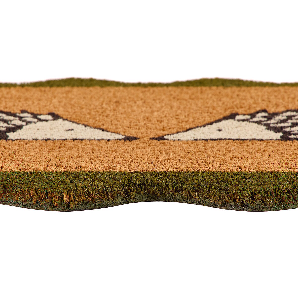 Spike Scalloped Edge Coir Doormat green/brown, SCION