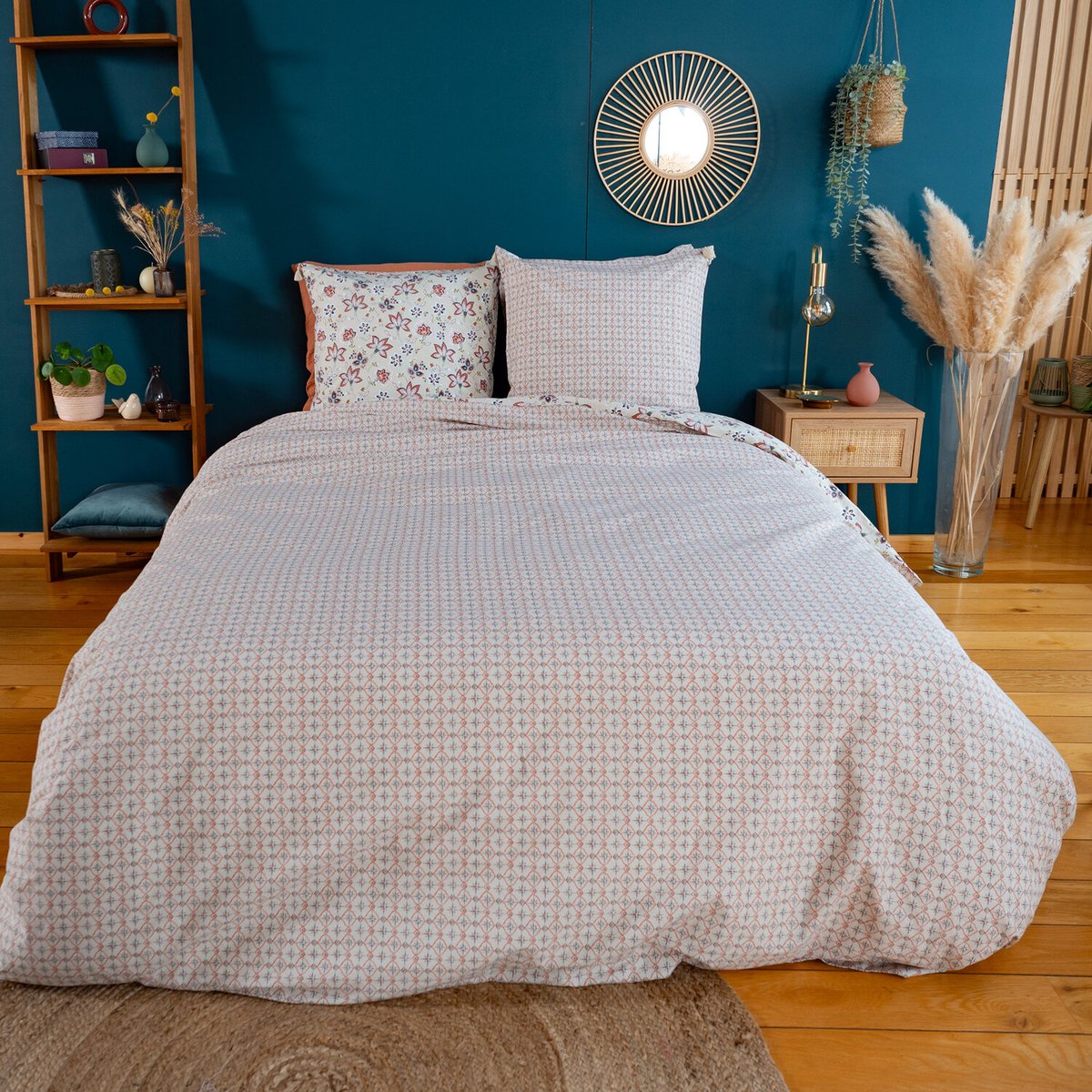 Parure housse de couette coton, denia imprime, C DESIGN HOME TEXTILE