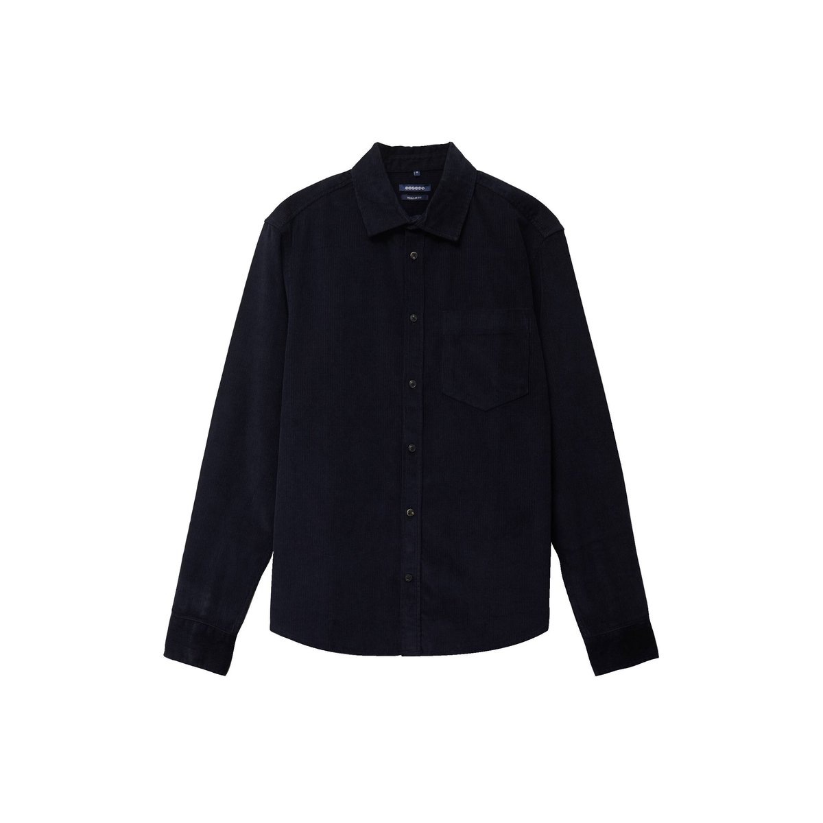 Chemise col classique en velours bleu marine, BONOBO