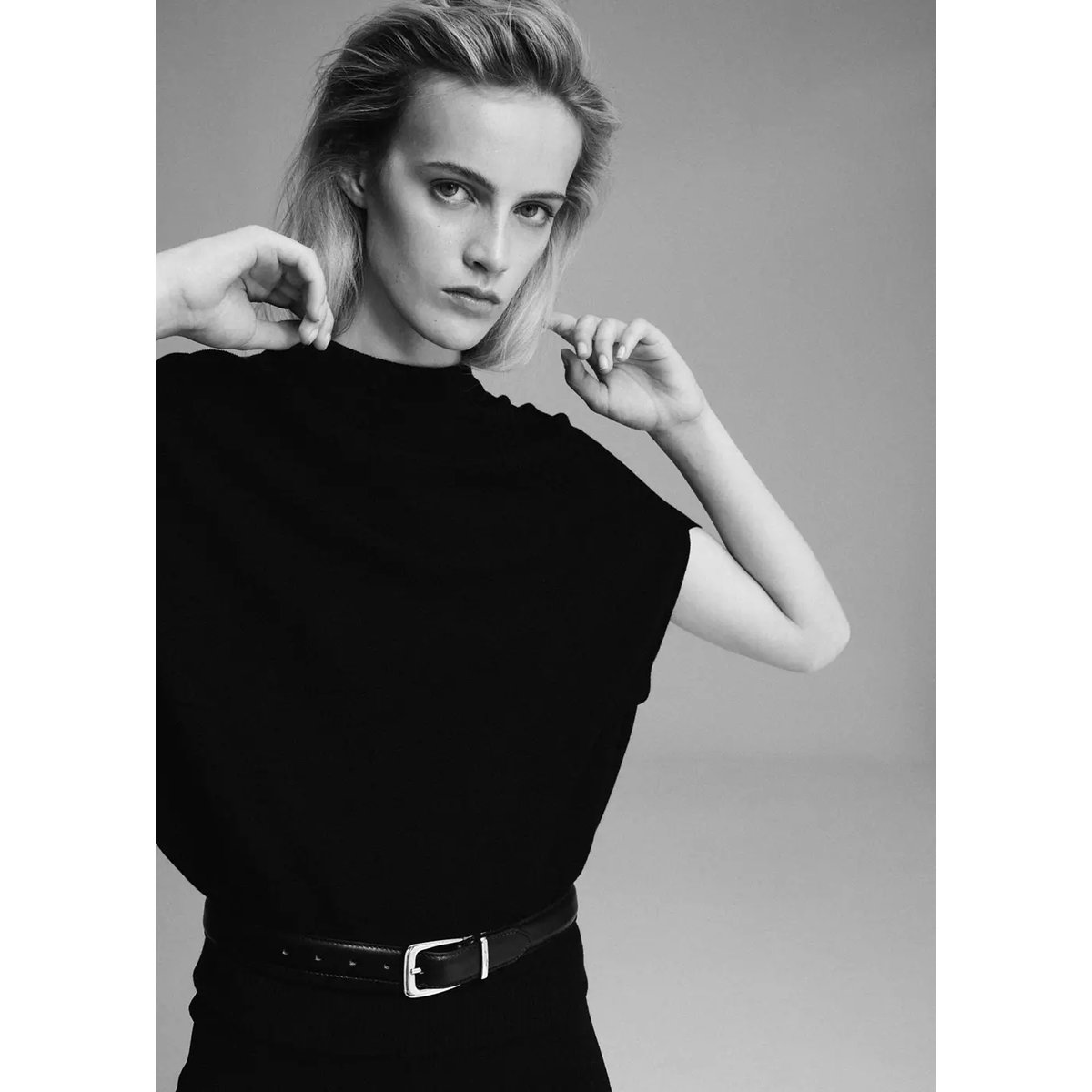 Pull-over côtelé col bateau noir, MANGO