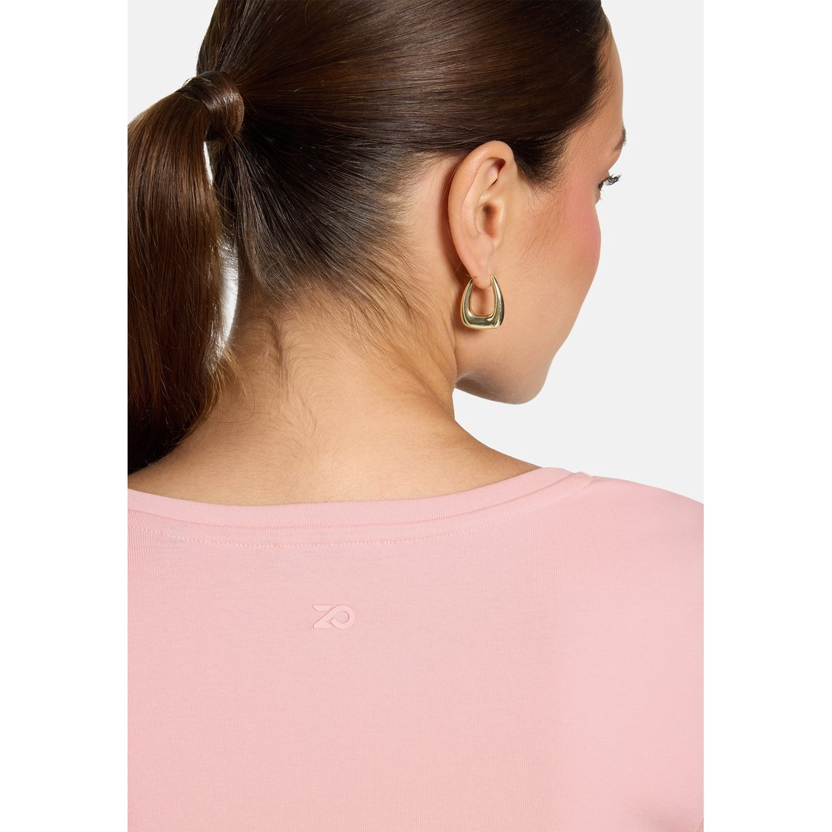 T-shirt basique à encolure en v bridal rose, ZERO