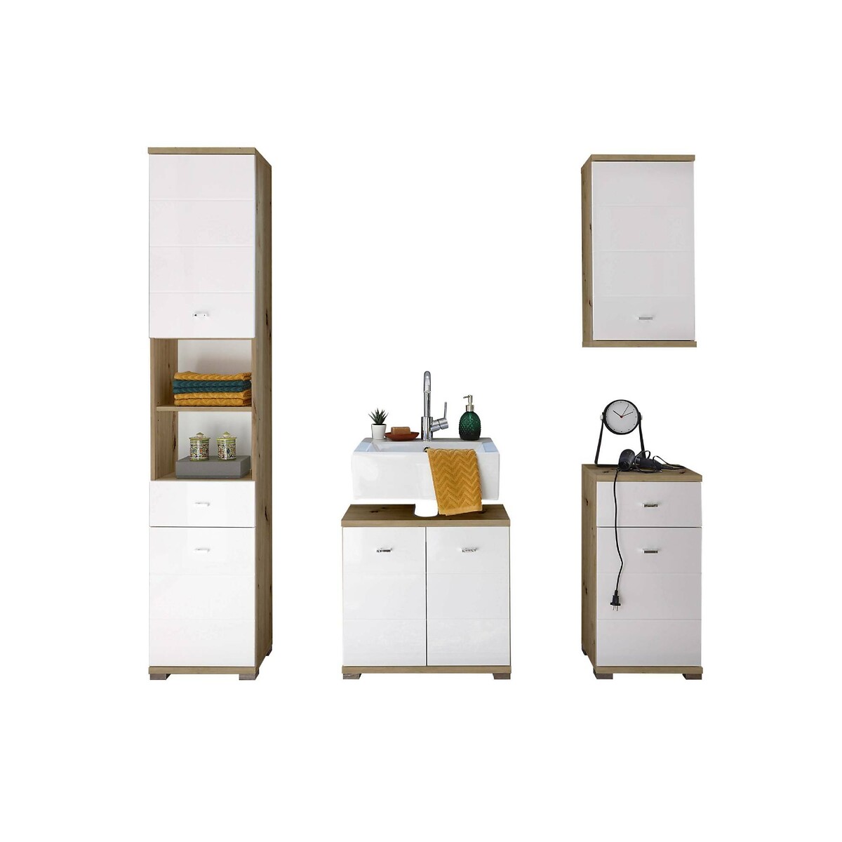 Luma Under Sink Cabinet white/natural, SO'HOME