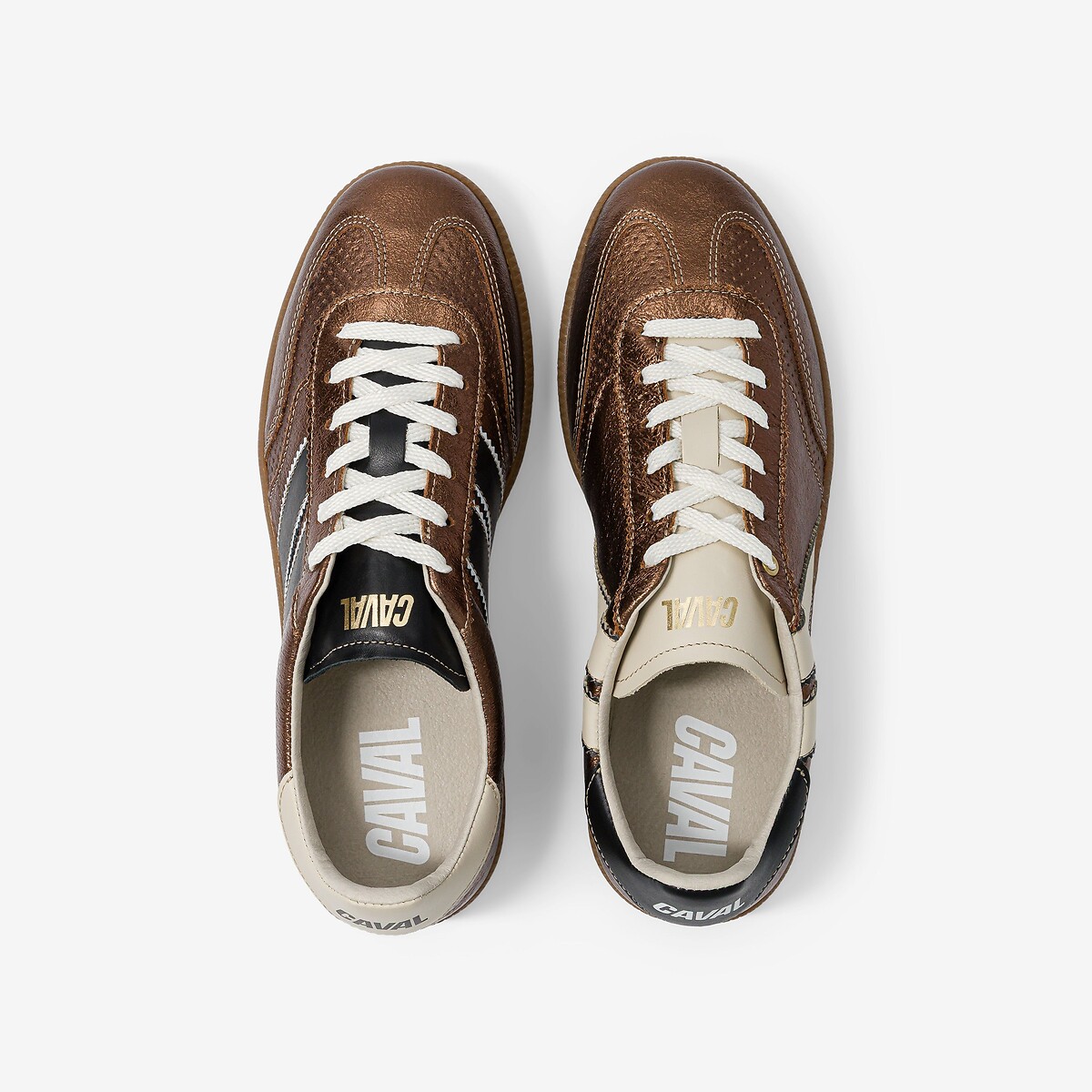 Baskets en cuir bronze, CAVAL
