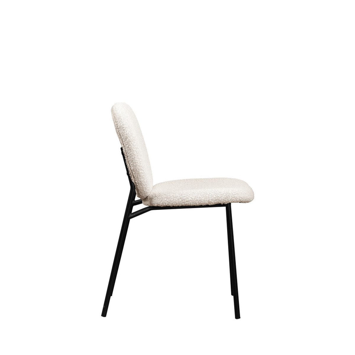 Lot de 2 chaises en tissu bouclette et métal- DALBY écru, DRAWER