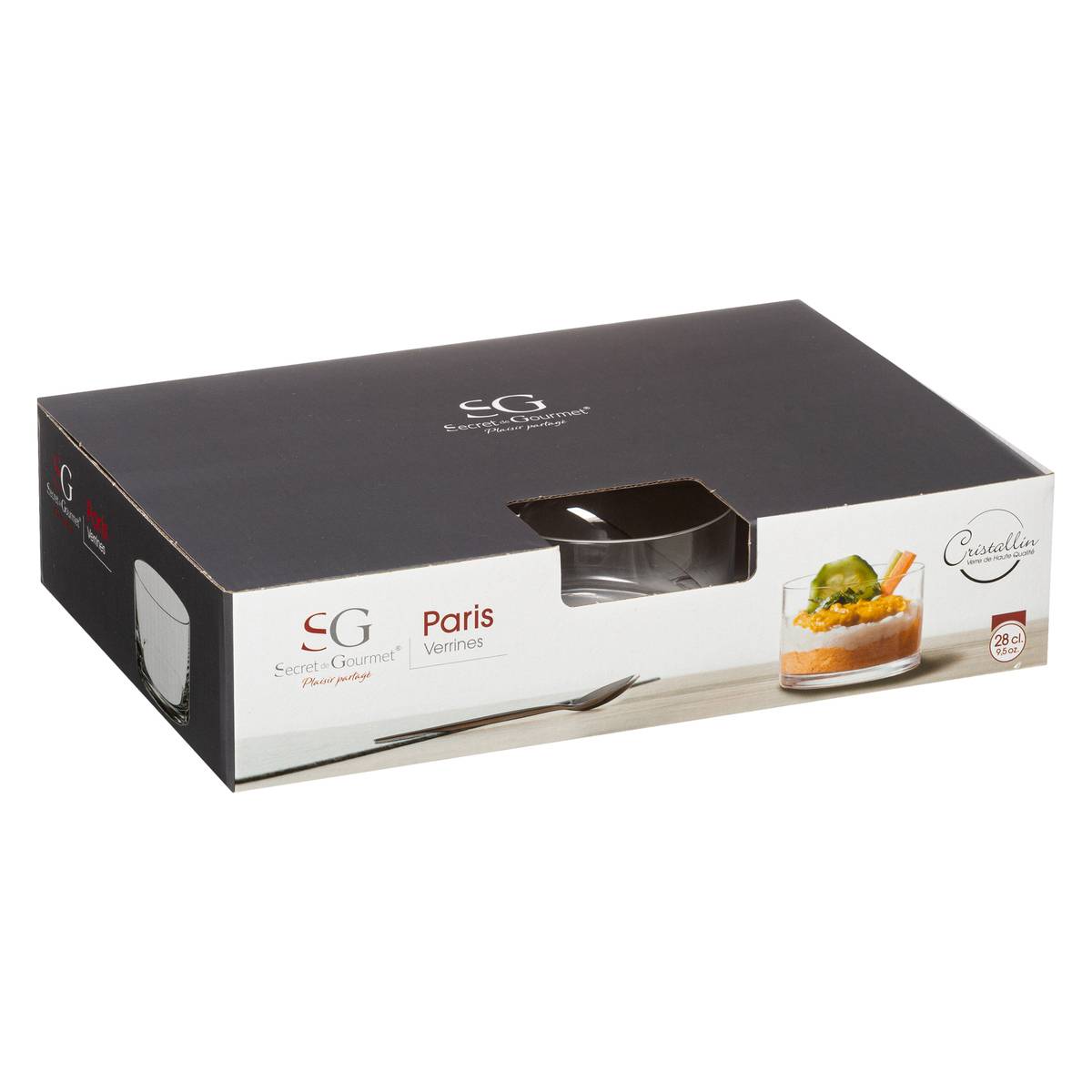 Lot de 6 verrines en verre PARIS transparent, SECRET DE GOURMET