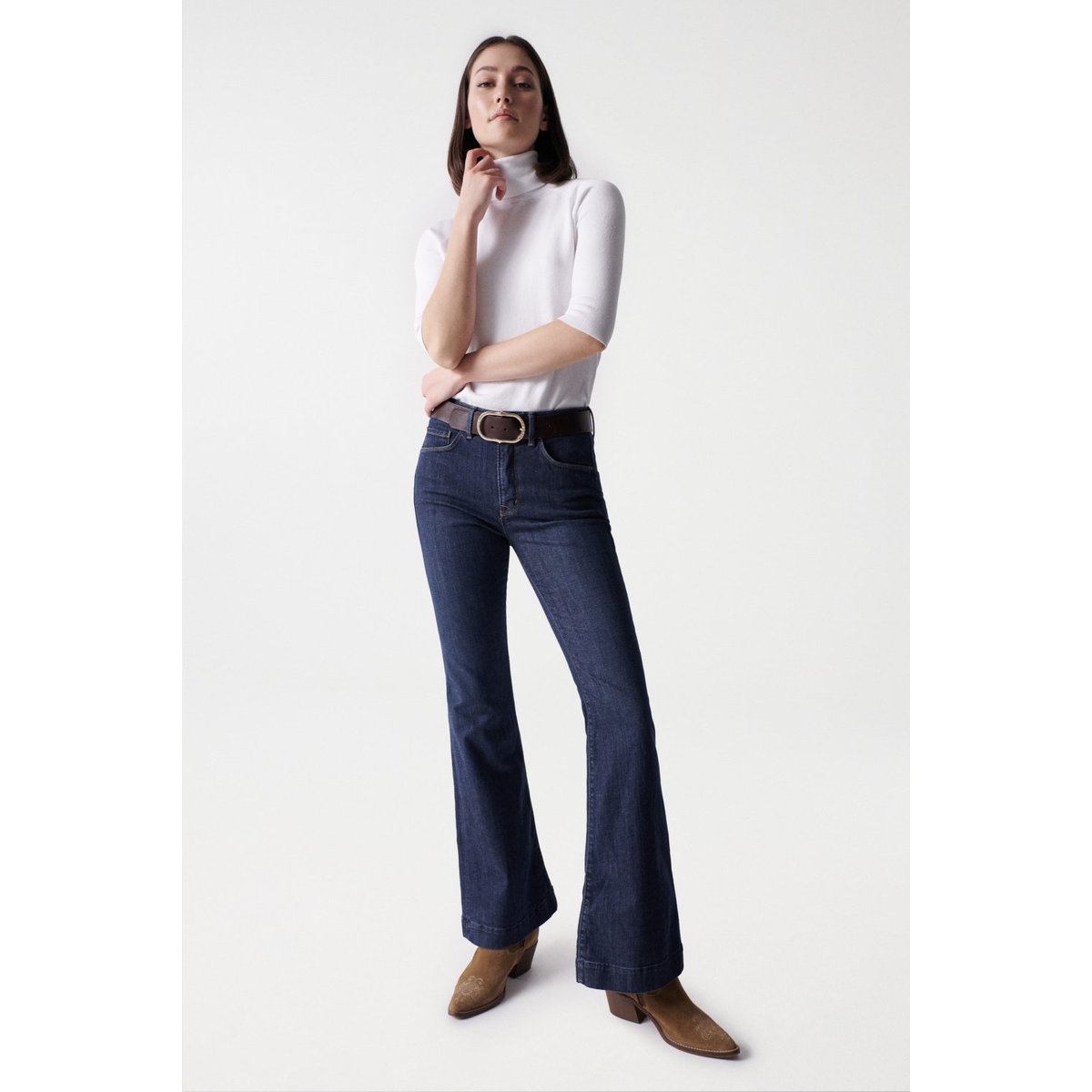 JEAN FAITH PUSH IN FLARE bleu foncé, SALSA JEANS