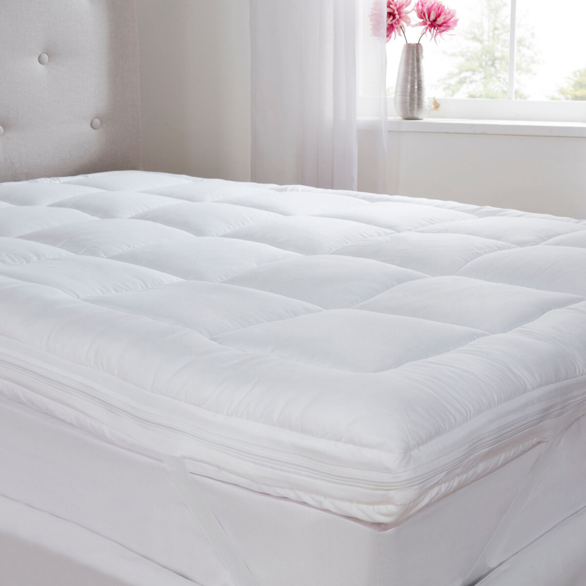 Deep Luxury Dual Layer Mattress Topper white, THE FINE BEDDING COMPANY