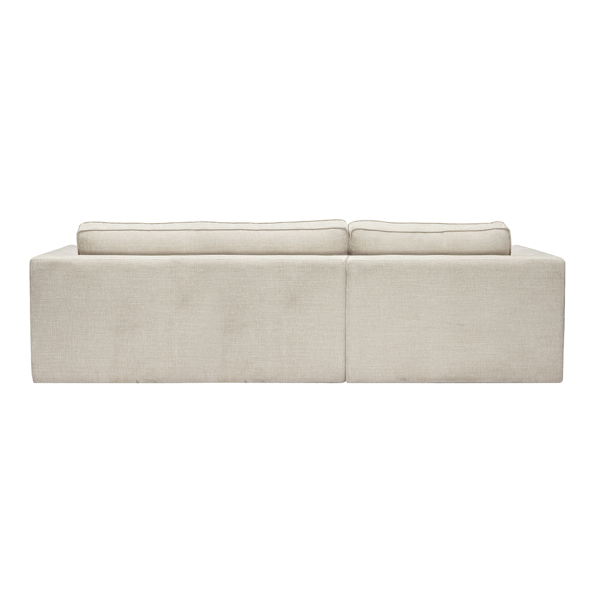 Canapé d'angle gauche design en tissu effet velours texturé terre brûlée 3 places GRAMMY beige, MILIBOO