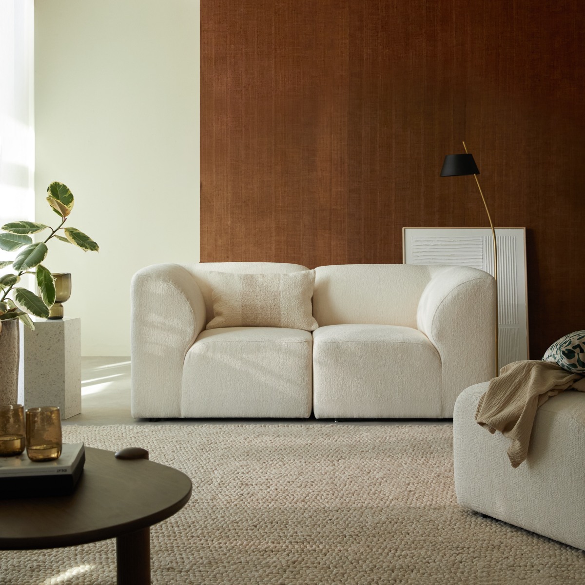 Canapé droit en Tissu, VÉNUS beige, TIKAMOON