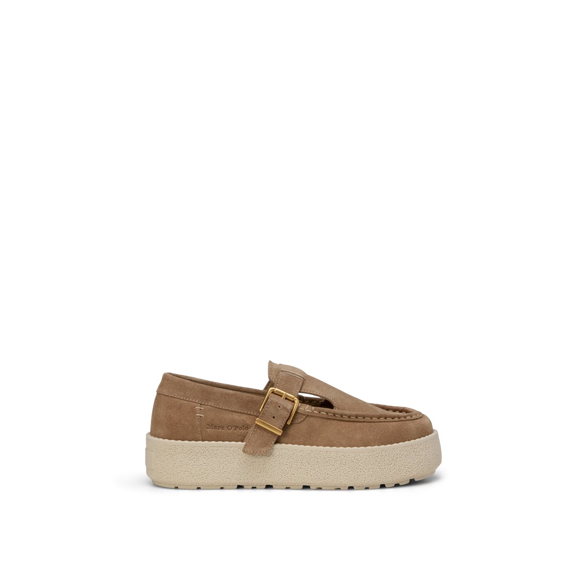 Mary-Jane-Loafer modèle Pia en cuir velours doux marron clair, MARC O'POLO