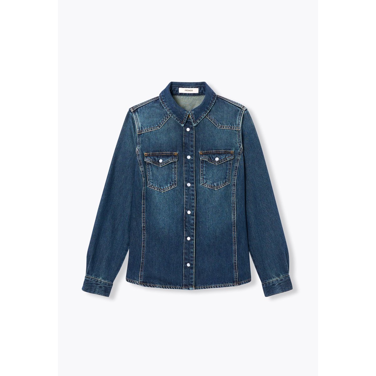 Chemise western en jean jean moyen, PROMOD