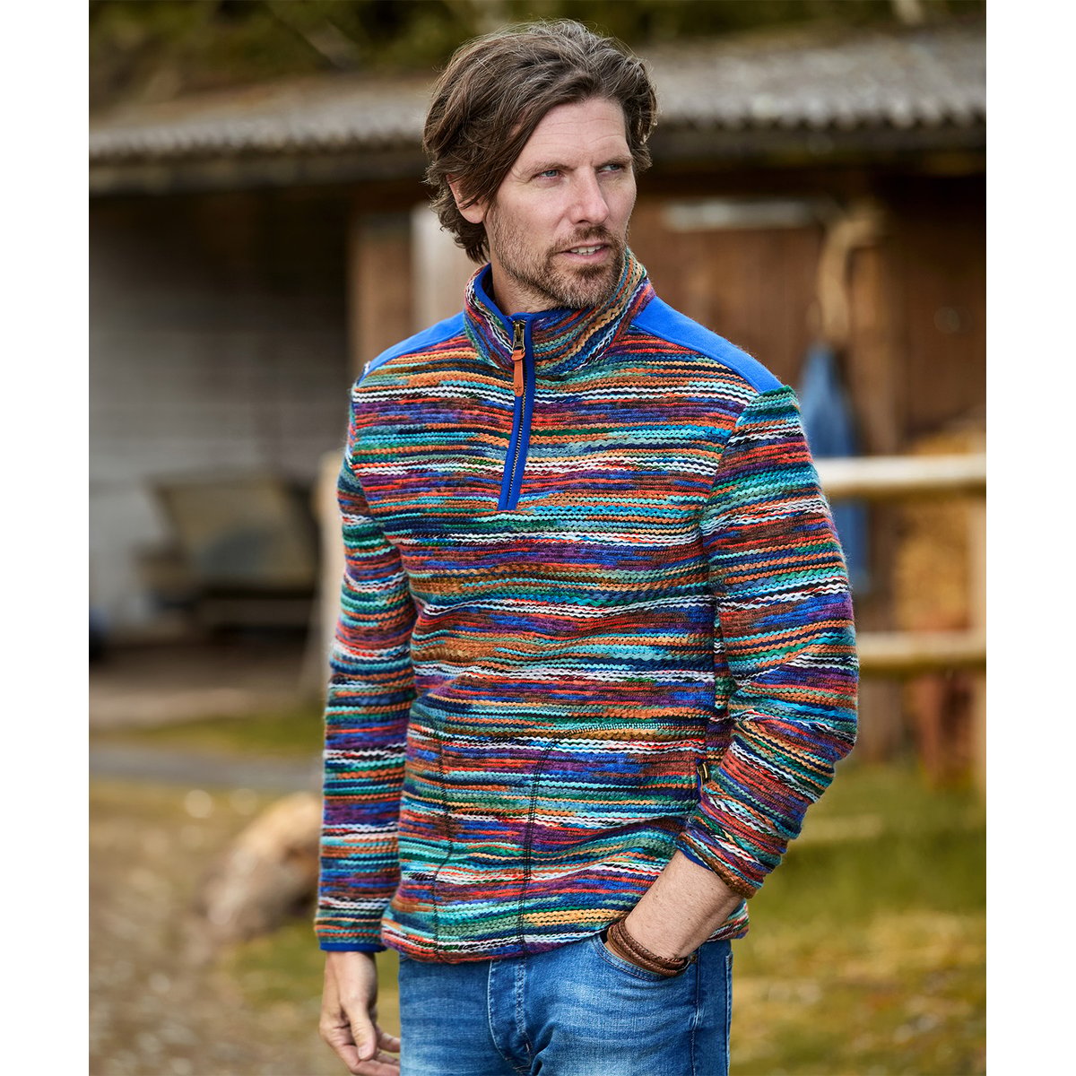 Fabuleux Sweat Col Cheminée à Rayures Flash multicolore, JOE BROWNS