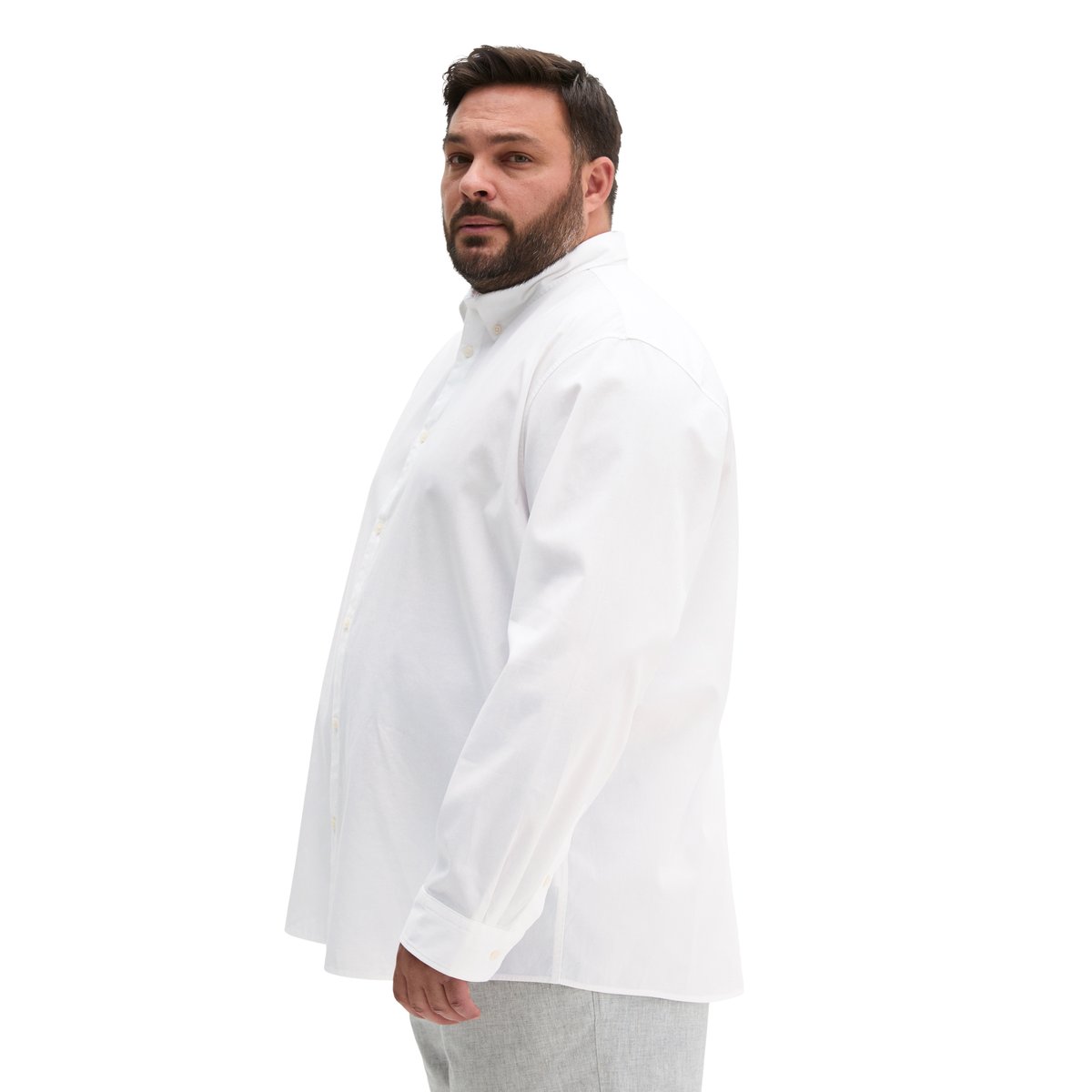 Chemise regular en coton bio blanc, MARC O'POLO