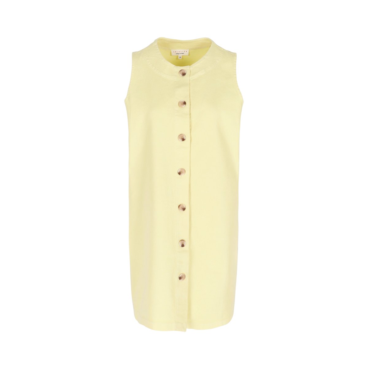 Robe boxy en twill jaune pastel, LOLALIZA