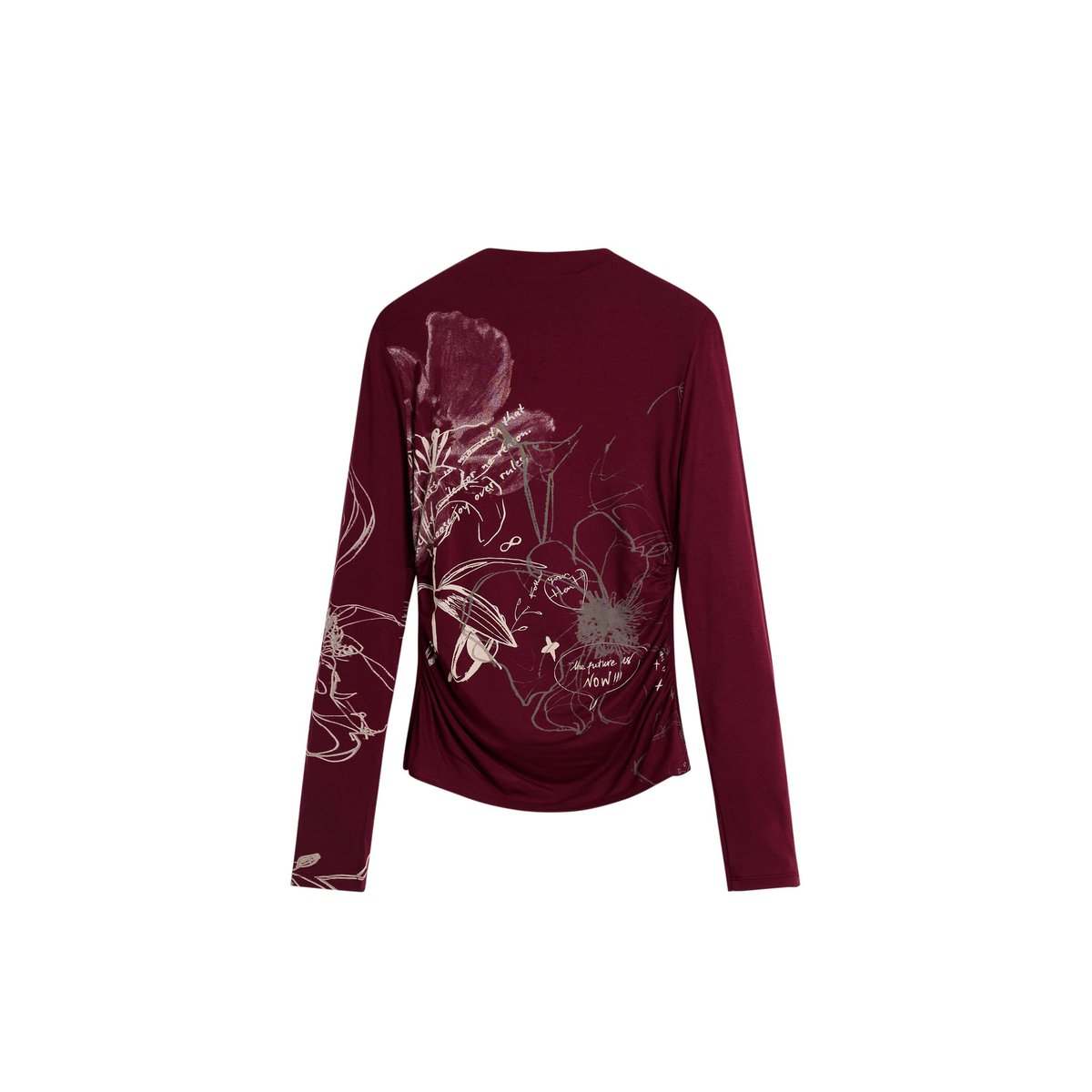 T-shirt à manches longues imprimé rose, DESIGUAL