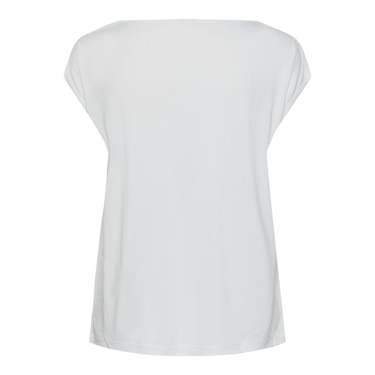 T-shirt manches courtes, bijoux épaules blanc, PIECES