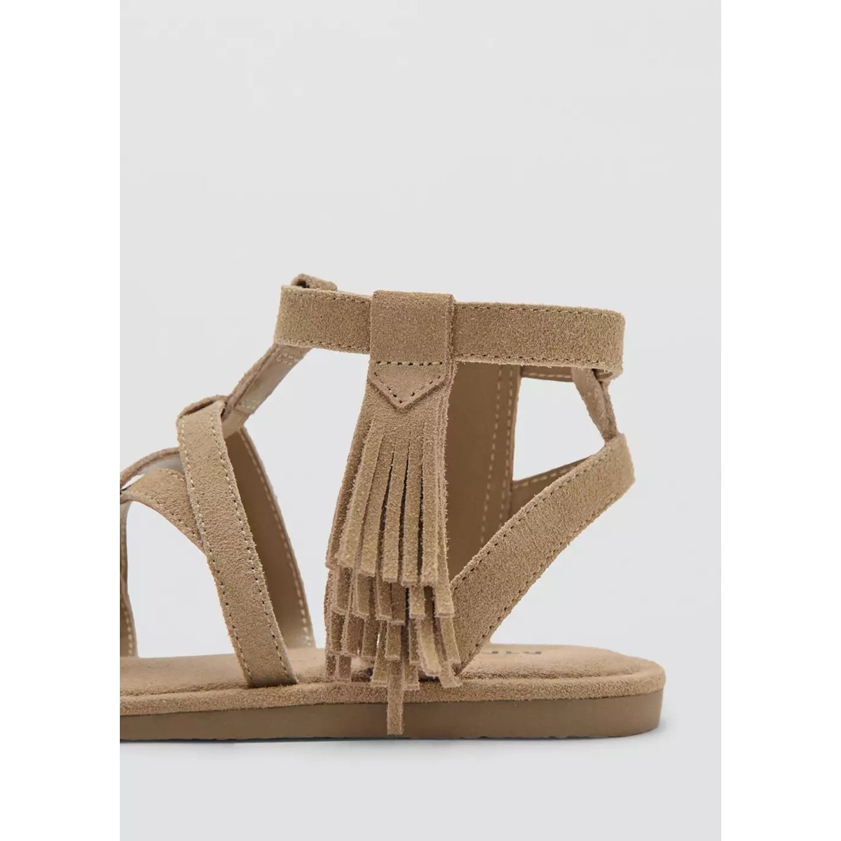 Sandales cuir franges marron, MANGO KIDS