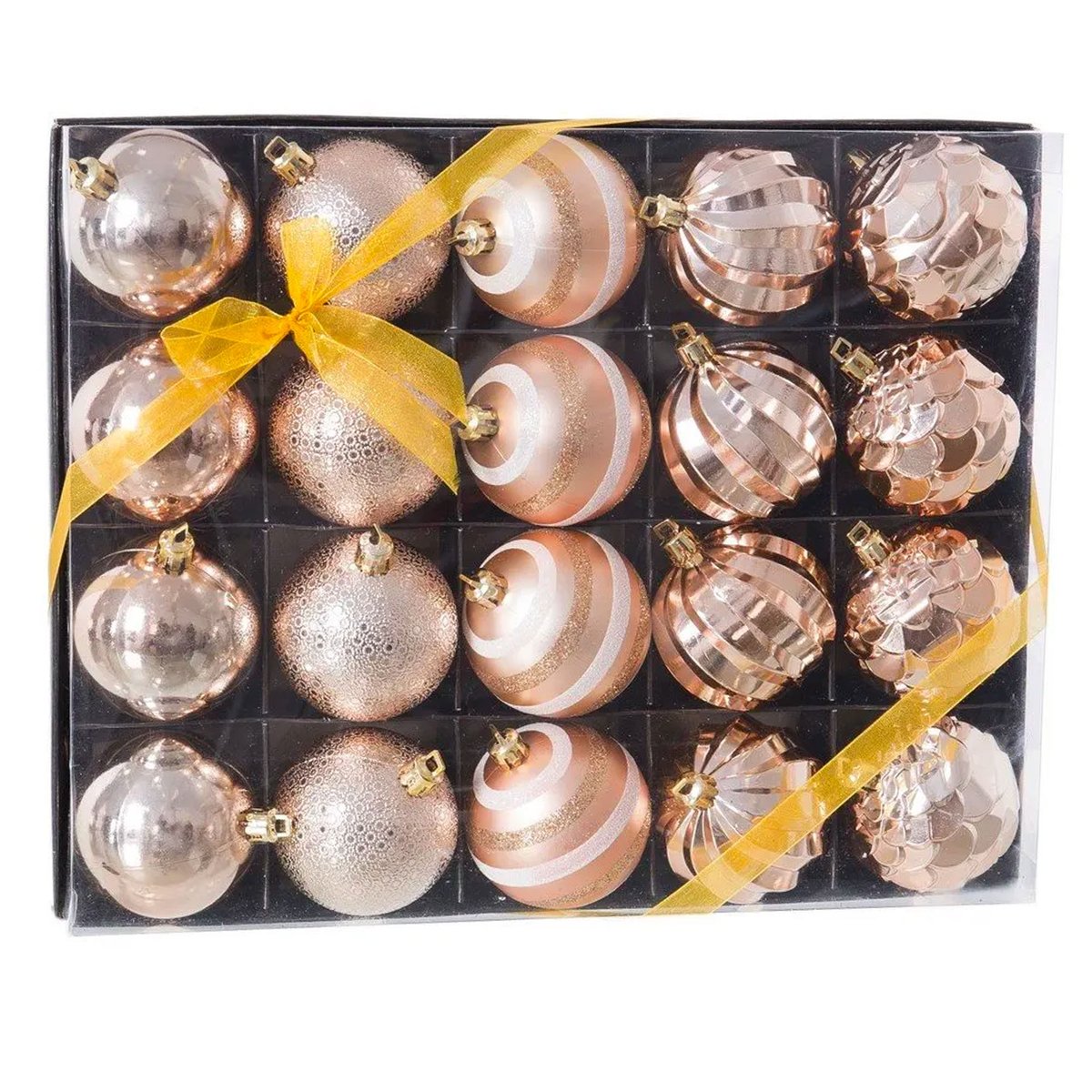 Set de 20 boules de Noël or cuivré - 6cm cuivre, WADIGA