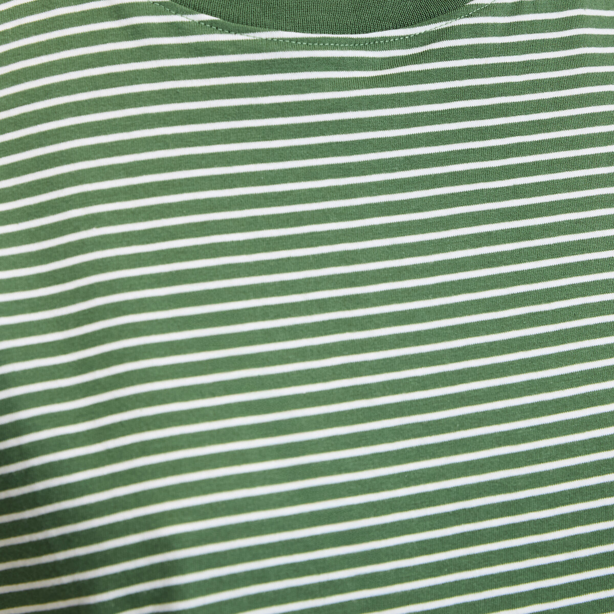 Chemise de nuit en jersey de coton, imprimée fines rayures rayé vert, LA REDOUTE COLLECTIONS