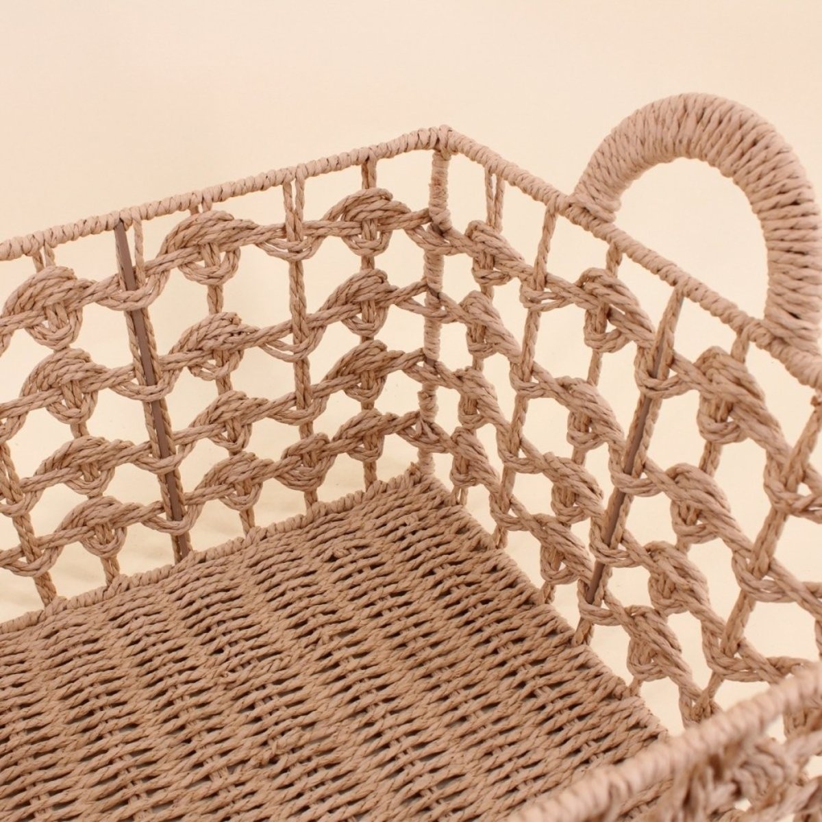 Set de 3 paniers tressés naturels beige, ORNAMI