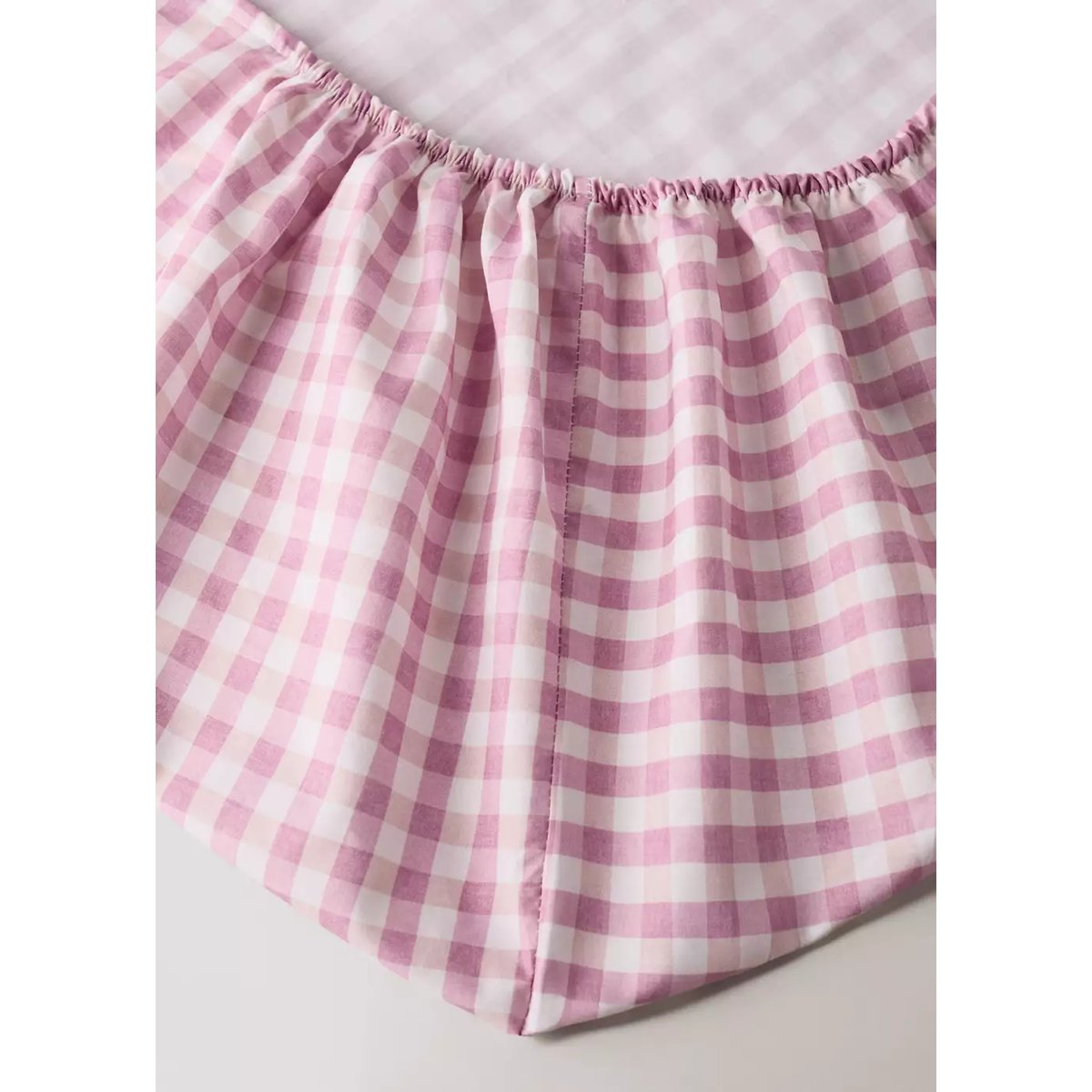 Drap-housse coton carreaux vichy Lit 90 cm rose, MANGO HOME