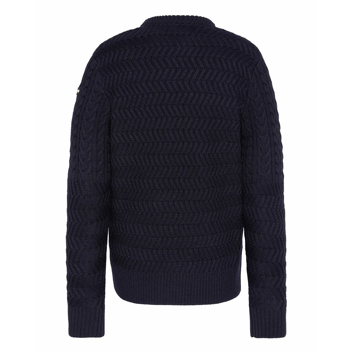 Maglione girocollo in maglia grossa blu marino, SCHOTT