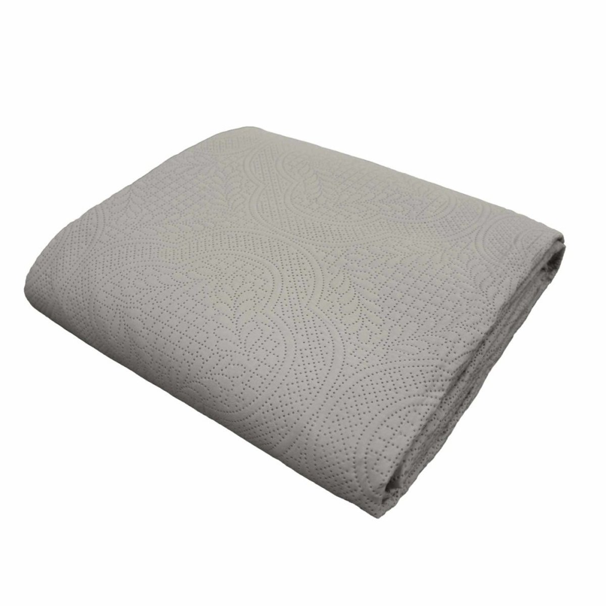 Couvre-lit 2 personnes matelassé microfibre Romane coloris gris gris, DECORATIE