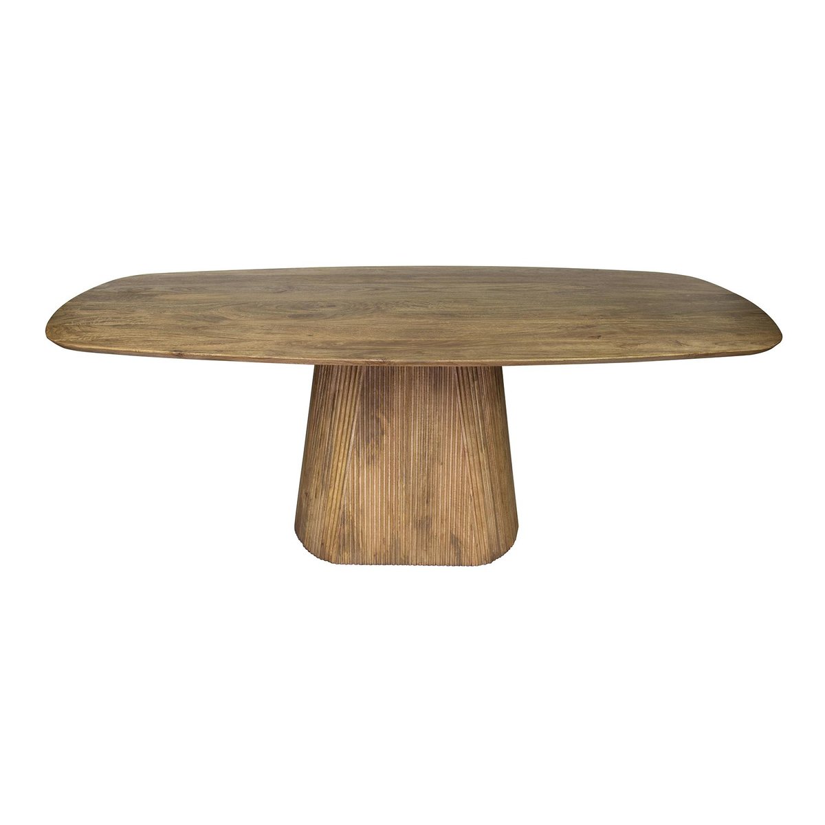 Table à manger rectangulaire avec pied central rainuré en bois de manguier 215 cm CREEK bois naturel, PIER IMPORT