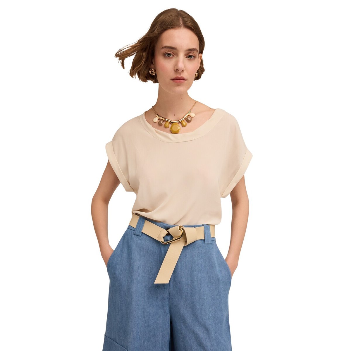 Blouse à bord torsadé blanc, MOTIVI