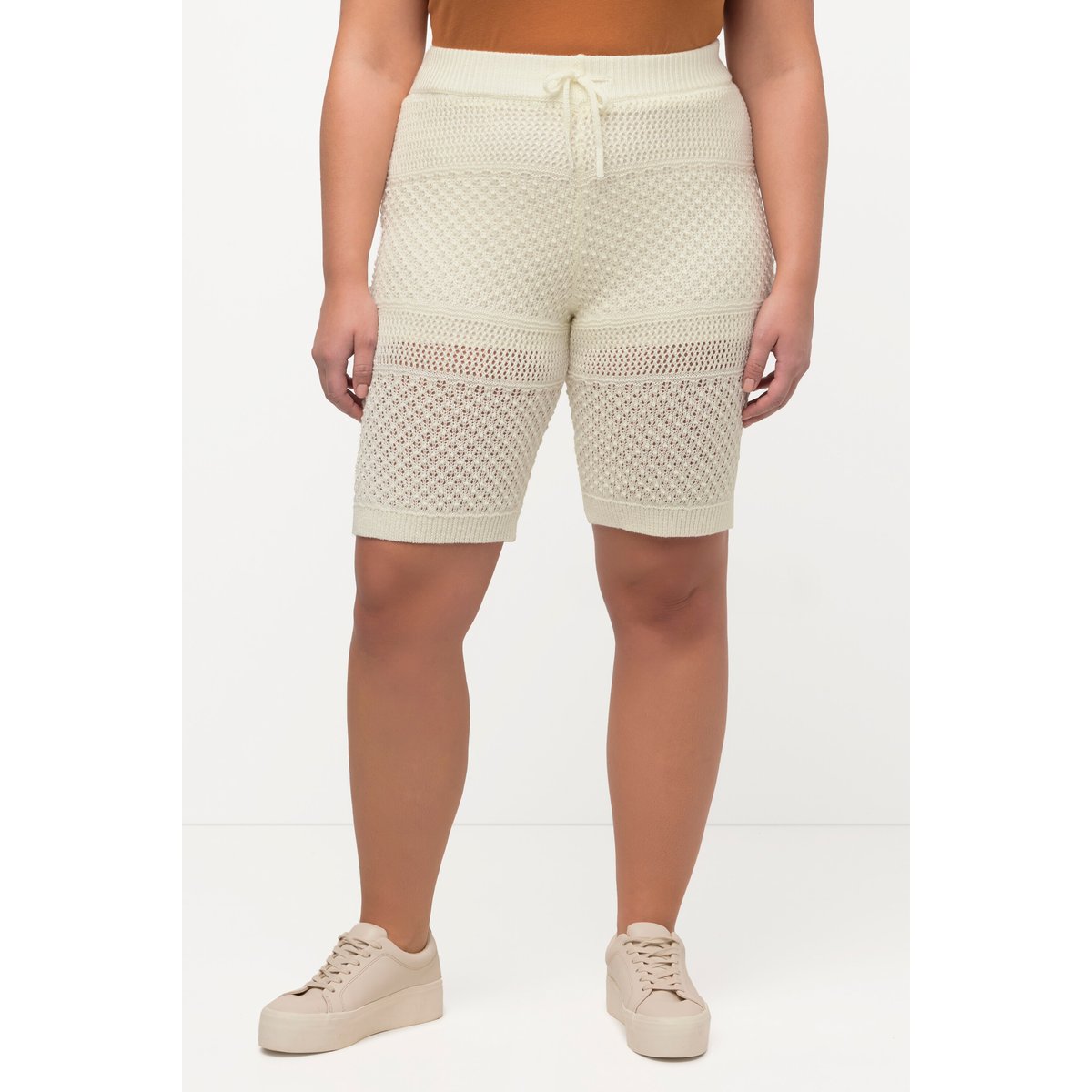 Bermuda doublé en crochet blanc cassé, ULLA POPKEN