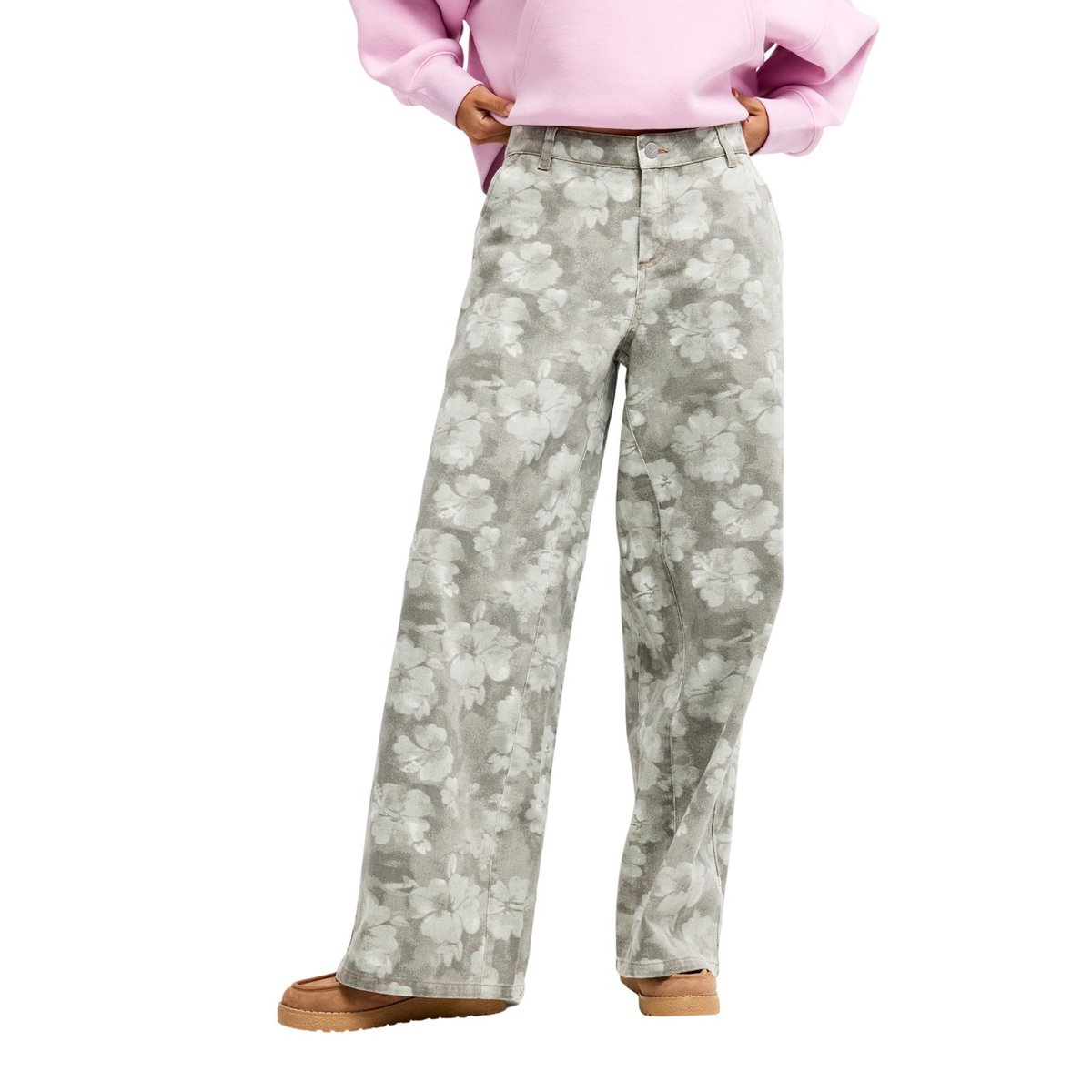Pantalon camouflage ample OWN THE SPACE. vert oil green blurry, ROXY