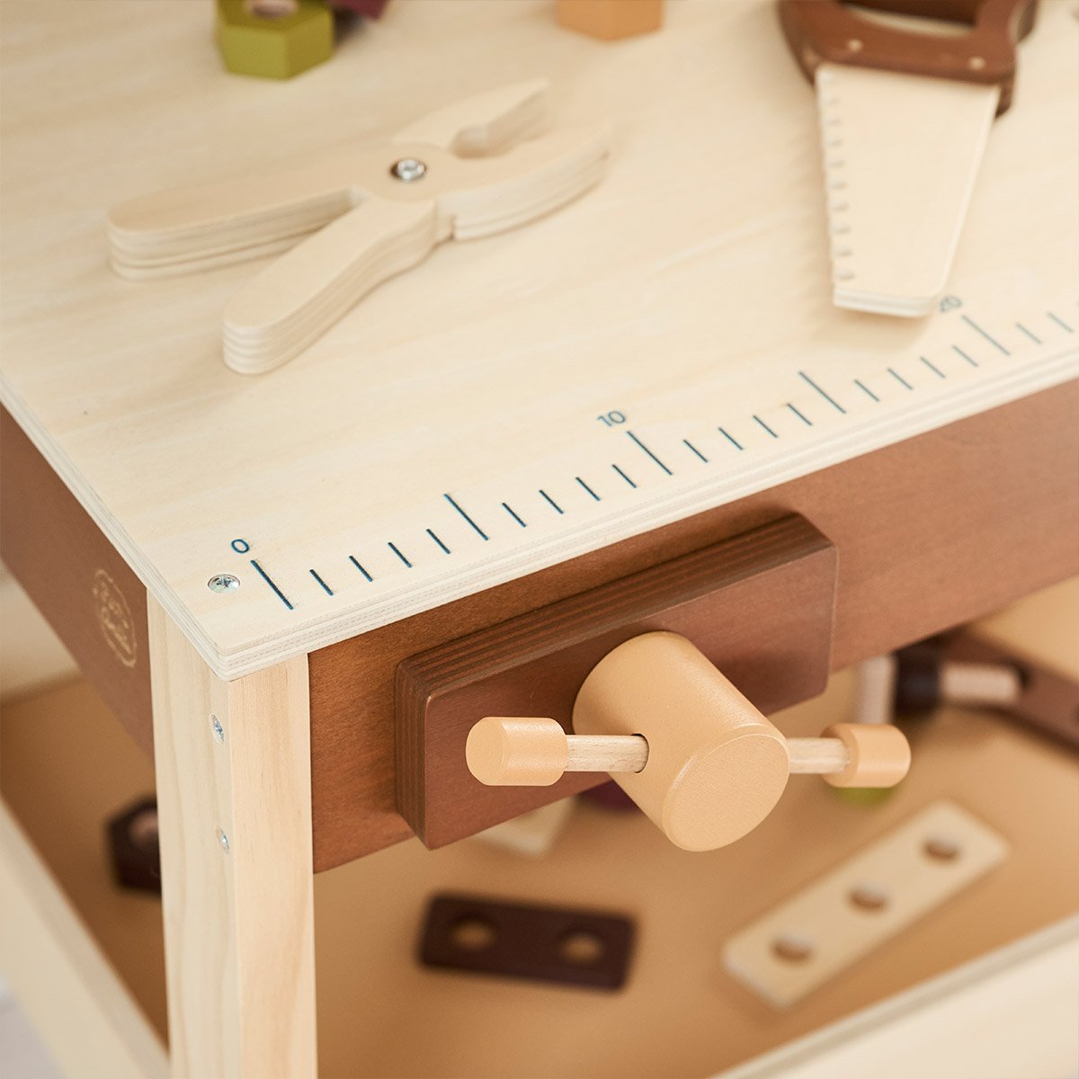 Établi de bricolage NOYER marron, PETITE AMELIE