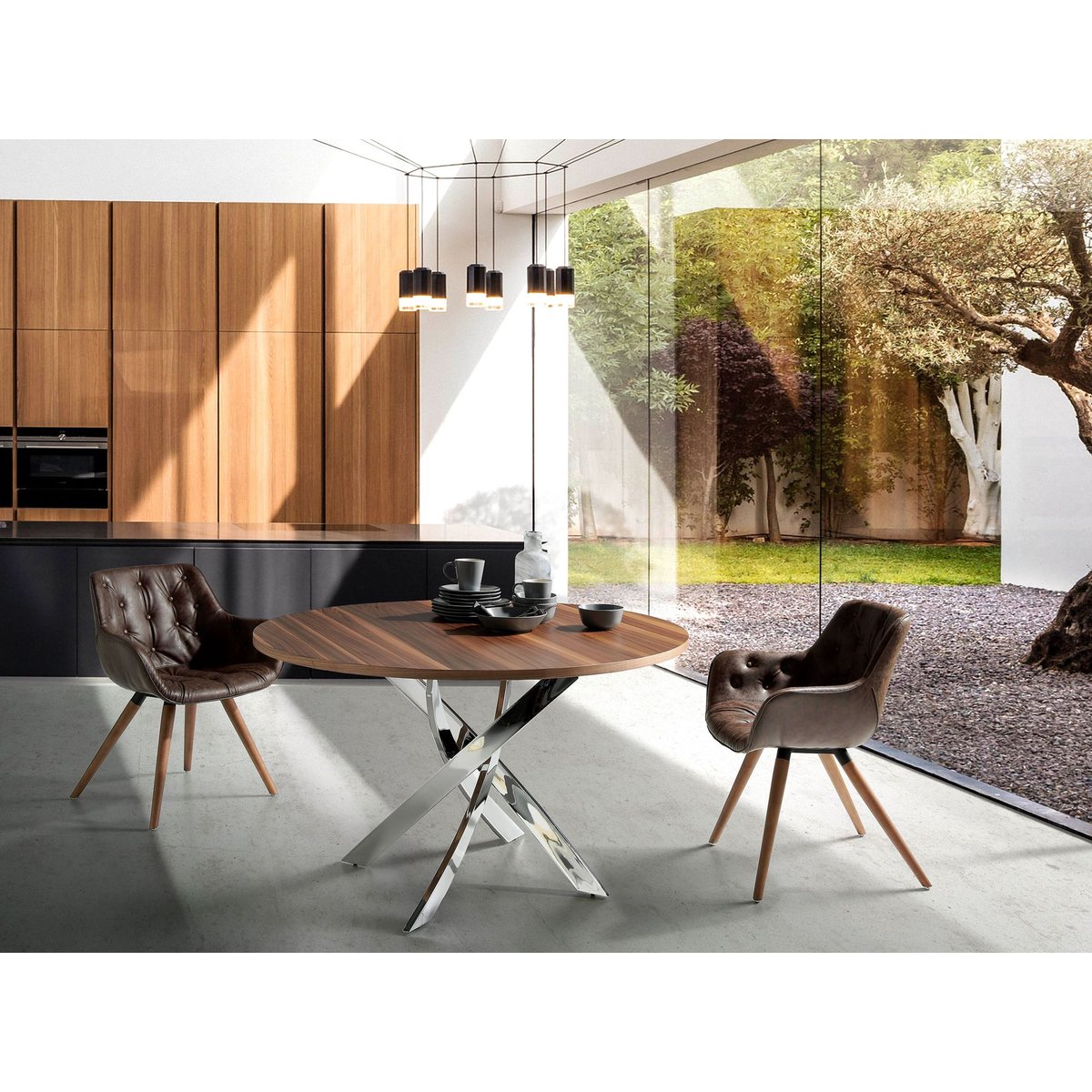 Chaise en similicuir marron chocolat walnut | brown, ANGEL CERDA