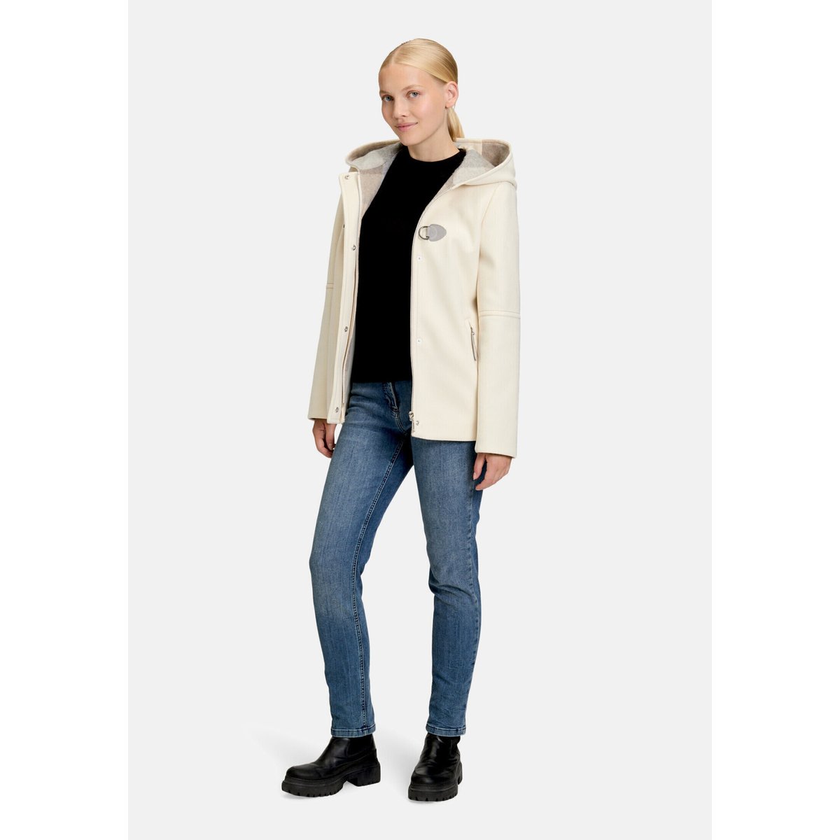 Veste d'hiver à capuche light almond, AMBER & JUNE