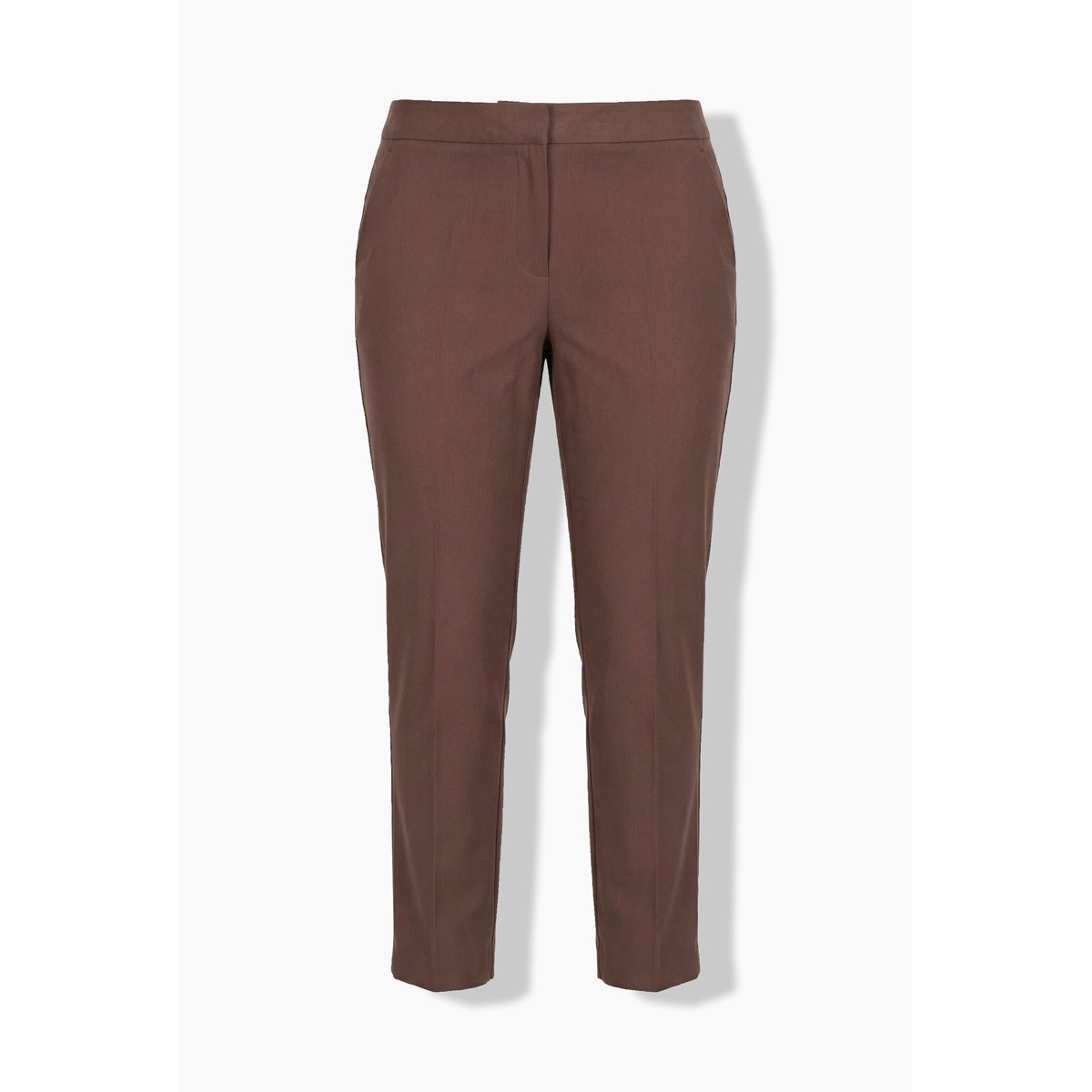 Pantalon, plis repassés, jambe étroite marron, ULLA POPKEN