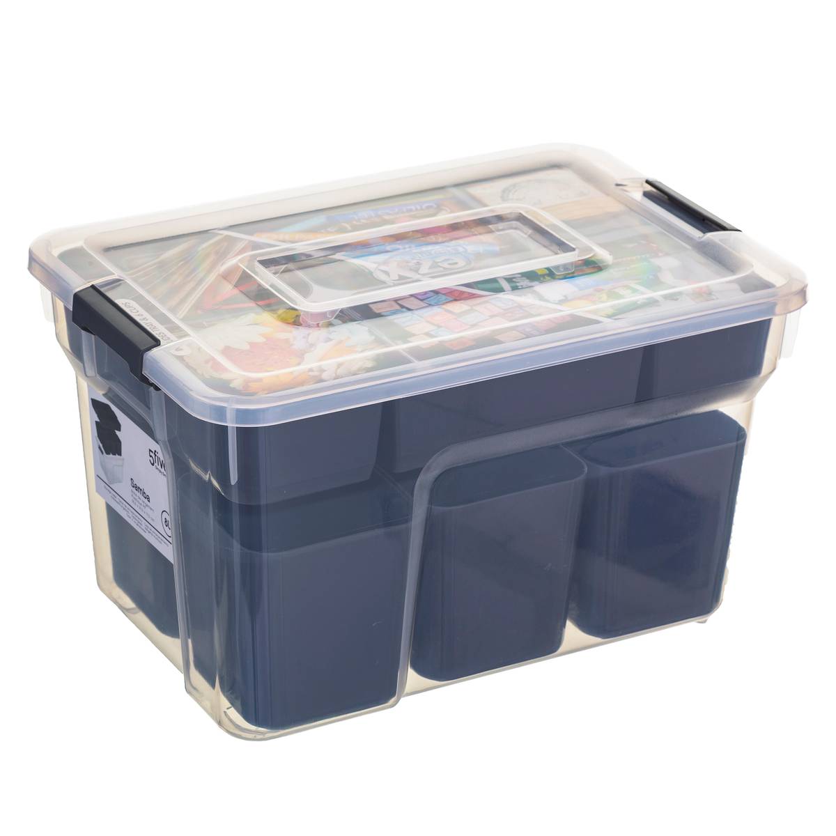 Boîte compartimentée 8L SAMBA transparent, 5FIVE SIMPLY SMART
