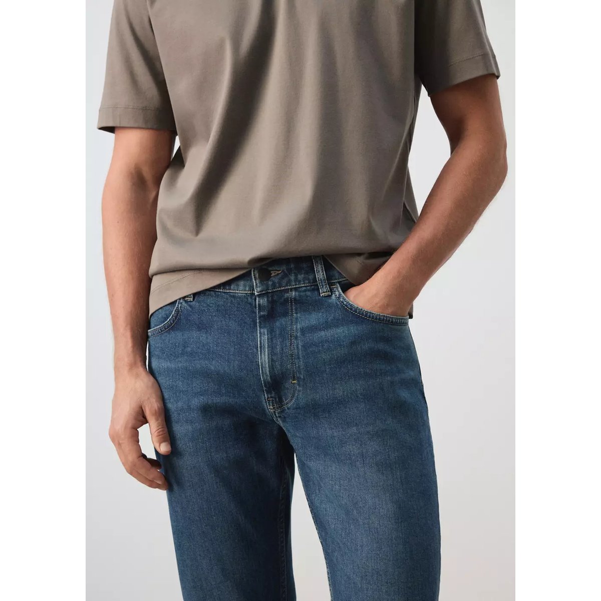 Jean Patrick slim fit Ultra Soft Touch bleu foncé vintage, MANGO MAN