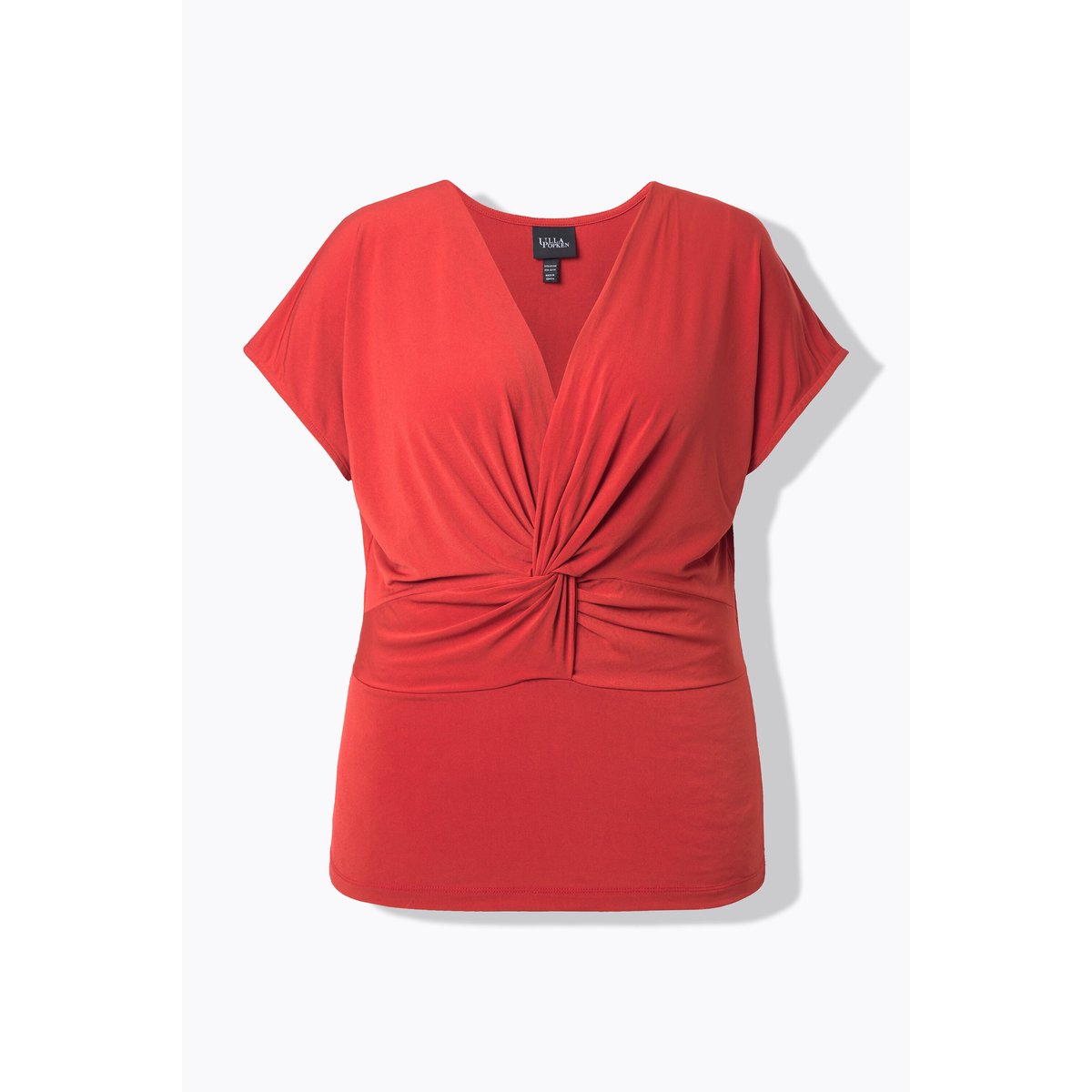 Débardeur à col V et drapé rouge, ULLA POPKEN