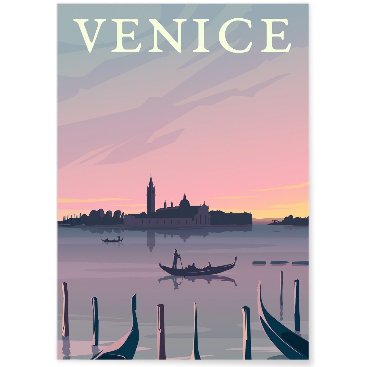 Affiche Venice blanc, L'AFFICHERIE