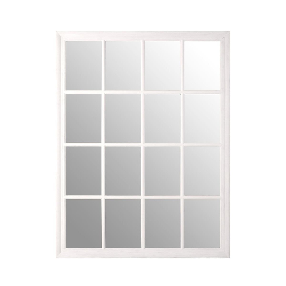 100x130cm Hutton Flat Wood Mirror in Antique White white, ÉDITÉ