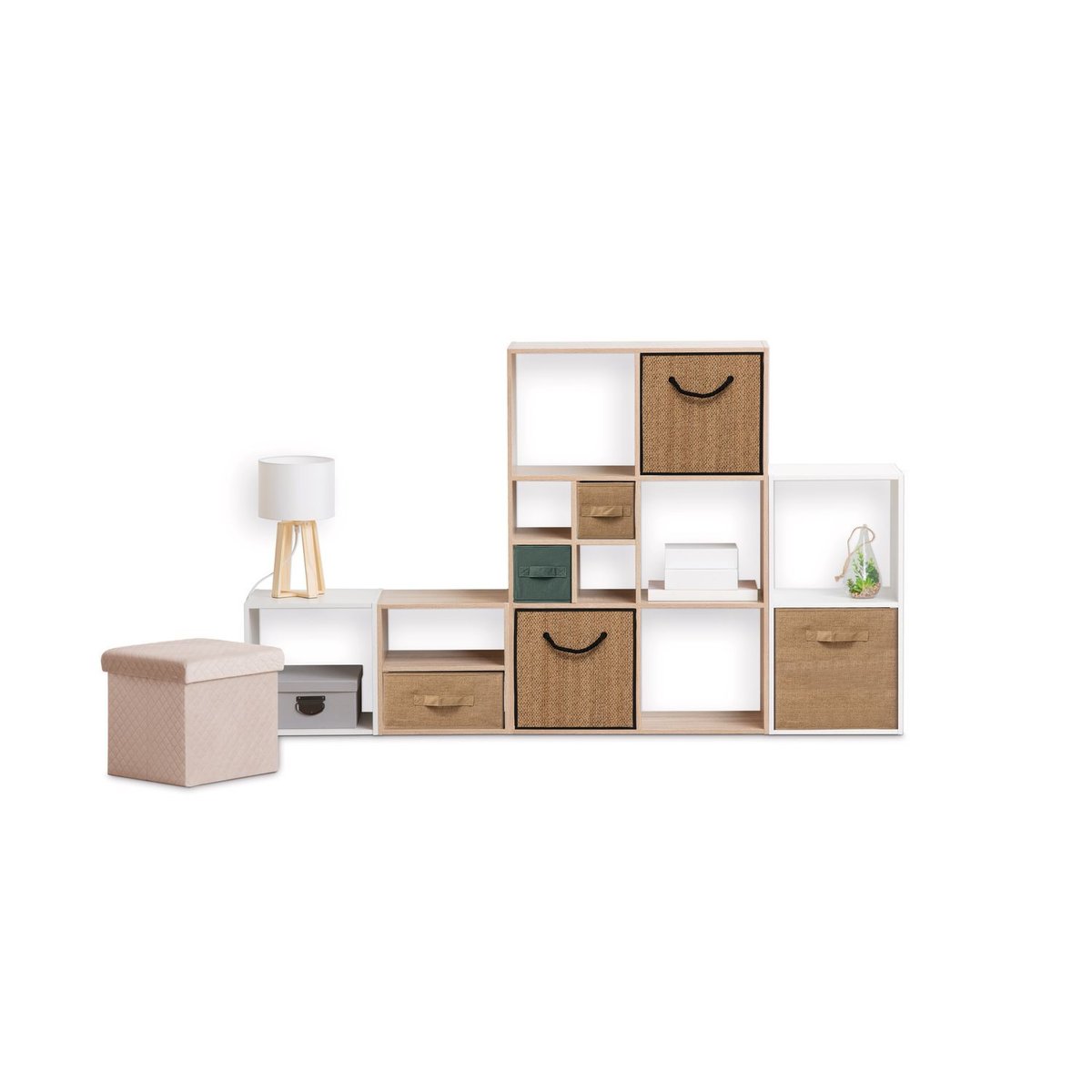 Lot de 2 boîtes de rangement TIDY BOX beige, TOILINUX